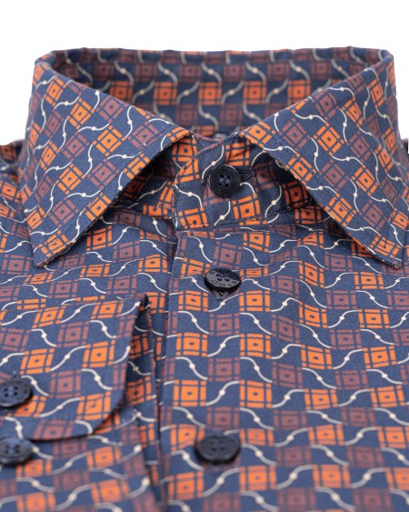 Shop ETRO  Camicia: Etro camicia in cotone con stampa.
Regular fit.
Colletto semi aperto.
Composizione: 96% Cotone 4% Elastan.
Made in Italy.. 12908 5741-0200BLU